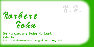 norbert hohn business card